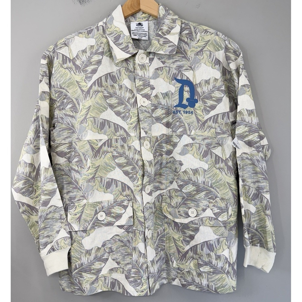 Disney Resort Spirit Jersey Shirt Men's Small Linen / Cotton Blend Tropical NWT